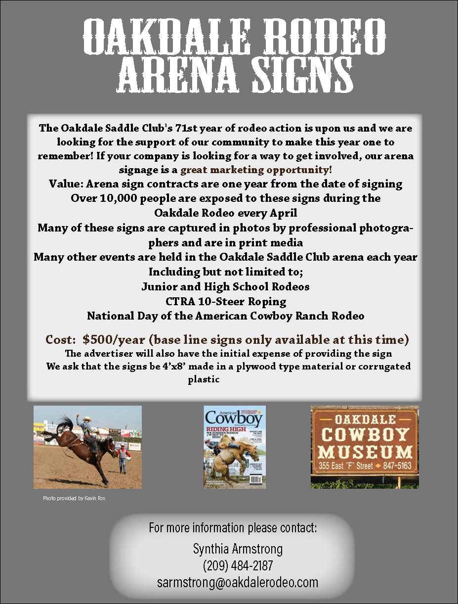 Rodeo Sponsors Packages Oakdale Rodeooakdale Rodeo